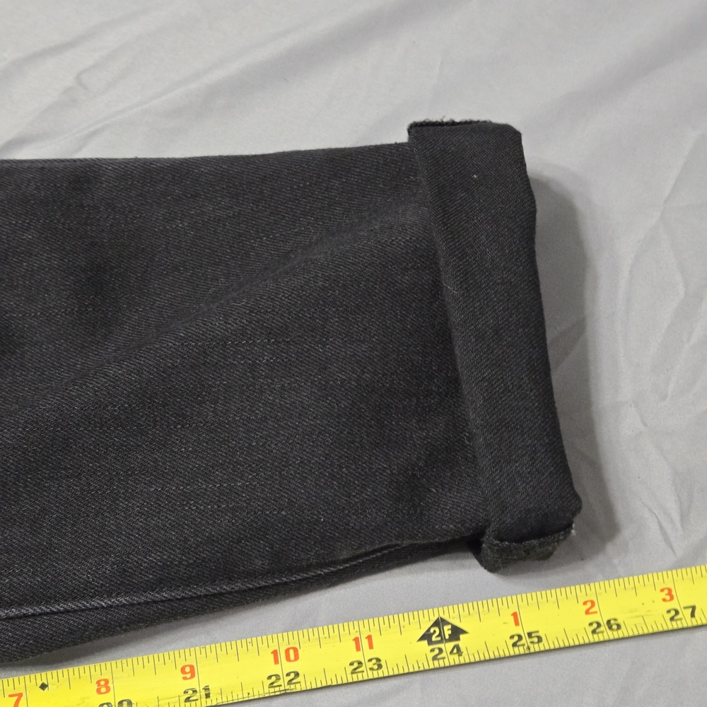 Old Navy Sz 4 Black Extra High Rise Straight Jeans with Knee Rips - Picture 6 of 7